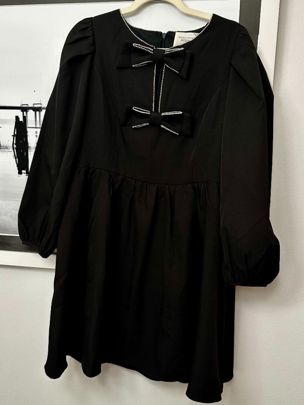 NWT Tuckernuck x Hyacinth House Blair Embellished Bow Mini Dress, Size L